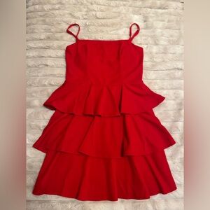 Trixxi Red Tiered Mini Dress